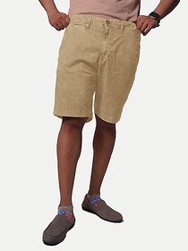 Radprix Solid Men Beige Casual Shorts
