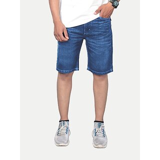 Radprix Self Design Men Denim Blue Denim Shorts