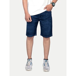 Radprix Solid Men Denim Dark Blue Denim Shorts