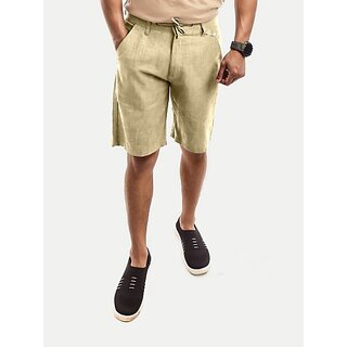 Radprix Solid Men Beige Casual Shorts