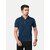 Radprix Solid Men Polo Neck Navy Blue T-Shirt