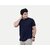 Radprix Solid Men Polo Neck Navy Blue T-Shirt