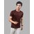 Rad Prix Mens Maroon Solid Polyester Round Neck T-Shirt