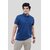 Radprix Solid Men Polo Neck Navy Blue T-Shirt