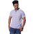 Radprix Striped Men Polo Neck Light Blue T-Shirt