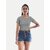 Radprix Solid Women Round Neck Grey T-Shirt