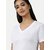 Radprix Solid Women V Neck White T-Shirt