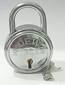 Dew Strong 52MM Padlock with Brass Plated Shiny Keys