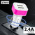 TP TROOPS Dual Port Car Charger, 20W Quick Charging,Smart IC Protection, Compatible with All Smartphone TP-639-Pink