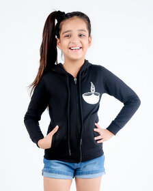 Kids Cave Full Sleeve Self Design Girls Jacket