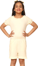 Kids Cave Solid Girls Jumpsuit