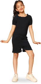 Kids Cave Solid Girls Jumpsuit