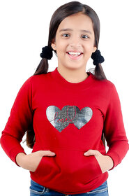 Kids Cave Full Sleeve Solid Girls Sweatshirt