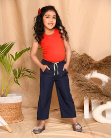 Kids Cave Relaxed Girls Blue Trousers