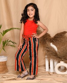 Kids Cave Relaxed Girls Black, Orange Trousers