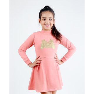 Kids Cave Full Sleeve Self Design Girls Jacket