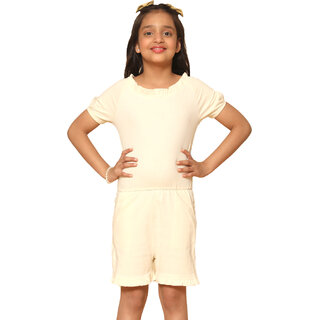 Kids Cave Solid Girls Jumpsuit