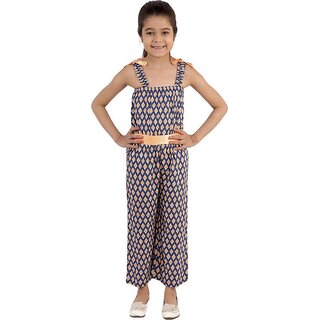 Kids Cave Printed Girls Jumpsuit