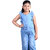 Kid Kupboard Cotton Girls Jumpsuit, Blue, Sleeveless, 7-8 Years KIDS5504
