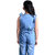 Kid Kupboard Cotton Girls Jumpsuit, Blue, Sleeveless, 7-8 Years KIDS5504
