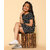 Kids Cave Girls Above Knee Casual Dress (Black, Short Sleeve)