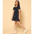 Kids Cave Girls Above Knee Casual Dress (Dark Blue, Short Sleeve)