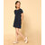 Kids Cave Girls Above Knee Casual Dress (Blue, Short Sleeve)