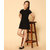 Kids Cave Girls Above Knee Casual Dress (Black, Short Sleeve)