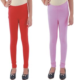 Kids Cave Legging For Girls (Red Pack of 2)