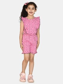 Kids Cave Printed Girls Jumpsuit
