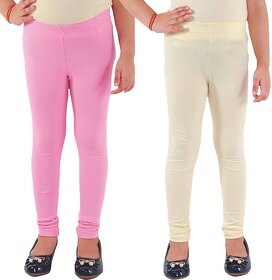 Kids Cave Legging For Girls (Beige Pack of 2)