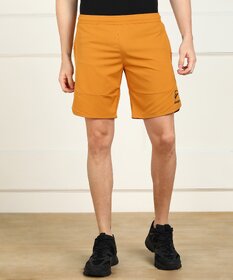 Slagen Solid Men Yellow Sports Shorts
