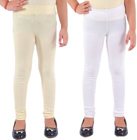 Kids Cave Legging For Girls (Beige Pack of 2)