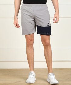 Slagen Self Design Men Grey Sports Shorts