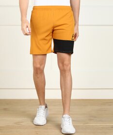 Slagen Self Design Men Yellow Sports Shorts