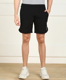 Slagen Solid Men Black Sports Shorts