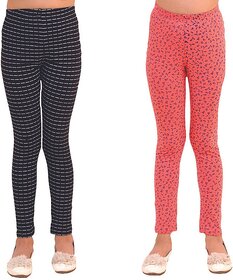 Kids Cave Legging For Girls (Multicolor Pack of 2)