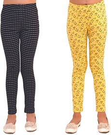 Kids Cave Legging For Girls (Multicolor Pack of 2)