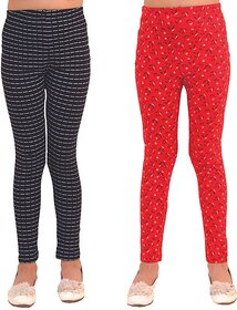 Kids Cave Legging For Girls (Multicolor Pack of 2)