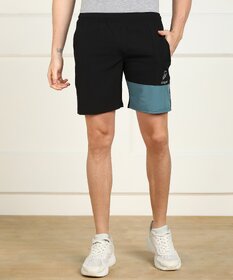 Slagen Self Design Men Black Sports Shorts