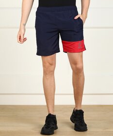 Slagen Self Design Men Blue Sports Shorts