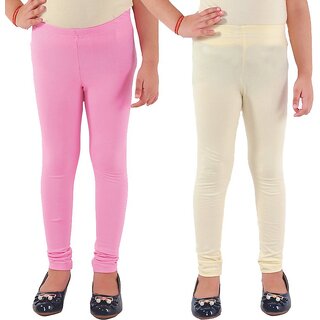 Kids Cave Legging For Girls (Beige Pack of 2)