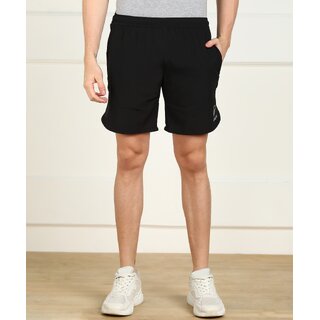 Slagen Solid Men Black Sports Shorts