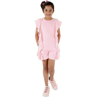 Kids Cave Indi Girls Short/Mid Thigh Casual Dress (Pink, Sleeveless)