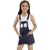 Kids Cave Dungaree For Girls Casual Printed Rayon (Blue, Pack of 1)