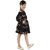 Kids Cave Indi Girls Midi/Knee Length Casual Dress (Black, Full Sleeve)