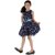 Kids Cave Indi Girls Midi/Knee Length Casual Dress (Blue, Sleeveless)