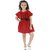 Kids Cave Indi Girls Midi/Knee Length Casual Dress (Maroon, Sleeveless)