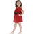 Kids Cave Indi Girls Midi/Knee Length Casual Dress (Maroon, Sleeveless)
