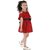 Kids Cave Indi Girls Midi/Knee Length Casual Dress (Maroon, Sleeveless)